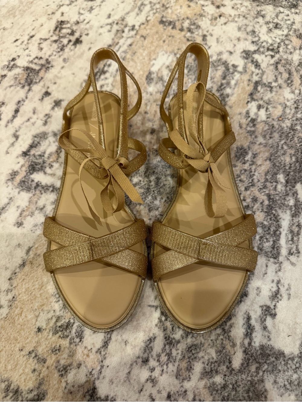 Jason Wu Gold Tie-Ankle Strappy Sandals